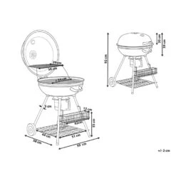Beliani Houtskoolgrill MARAPI - Zwart Staal -Huishoudelijke Goederen Winkel 9bea0c2ce3a64878a8615e621238ccea