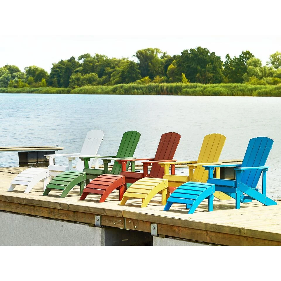 Beliani Voetenbankje ADIRONDACK - Blauw Kunsthout 4 Beliani Voetenbankje ADIRONDACK - Blauw Kunsthout - Afbeelding 2