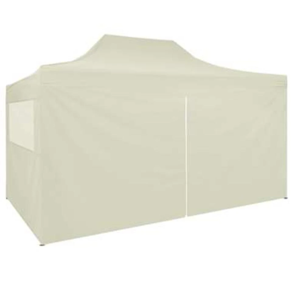 VidaXL Partytent Met 4 Zijwanden Inklapbaar 3x4 M Staal Crème 5 VidaXL Partytent Met 4 Zijwanden Inklapbaar 3x4 M Staal Crème - Afbeelding 3