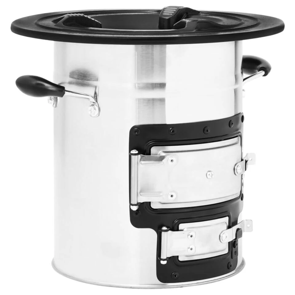 VidaXL Camping Houtkachel 51,5x35x30,5 Cm Roestvrij Staal Zilverkleur 5 VidaXL Camping Houtkachel 51,5x35x30,5 Cm Roestvrij Staal Zilverkleur - Afbeelding 3