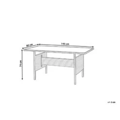 Beliani Tuintafel VITERBO - Grijs Pe Rotan -Huishoudelijke Goederen Winkel b0c04a17d0044943ac6b8f5dad19fe86