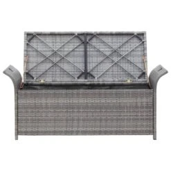 VidaXL Opbergbankje Met Kussen 138 Cm Poly Rattan Grijs 8 VidaXL Opbergbankje Met Kussen 138 Cm Poly Rattan Grijs -Huishoudelijke Goederen Winkel b0e205c0319e463bb35eb57da5ad2678