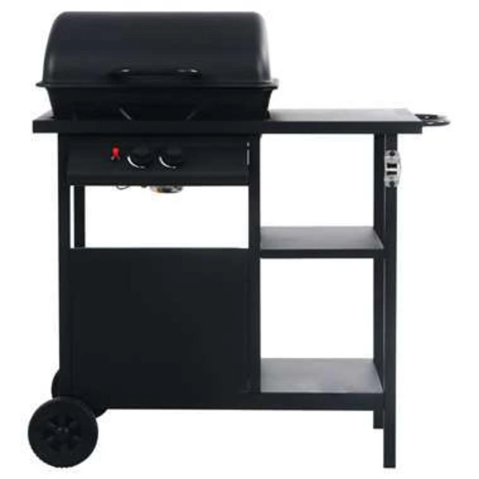 VidaXL Gasbarbecue Met 3-laags Zijtafel Zwart 6 VidaXL Gasbarbecue Met 3-laags Zijtafel Zwart - Afbeelding 4
