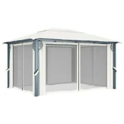 VidaXL Prieel Met Gordijn 400x300 Cm Aluminium Crème 8 VidaXL Prieel Met Gordijn 400x300 Cm Aluminium Crème -Huishoudelijke Goederen Winkel ba6645c903914404ac7e197b9c0213f4