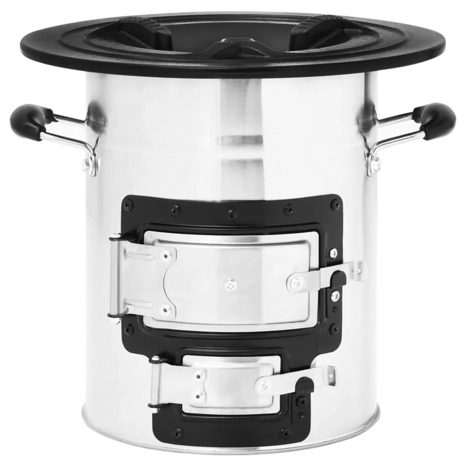 VidaXL Camping Houtkachel 51,5x35x30,5 Cm Roestvrij Staal Zilverkleur 6 VidaXL Camping Houtkachel 51,5x35x30,5 Cm Roestvrij Staal Zilverkleur - Afbeelding 4