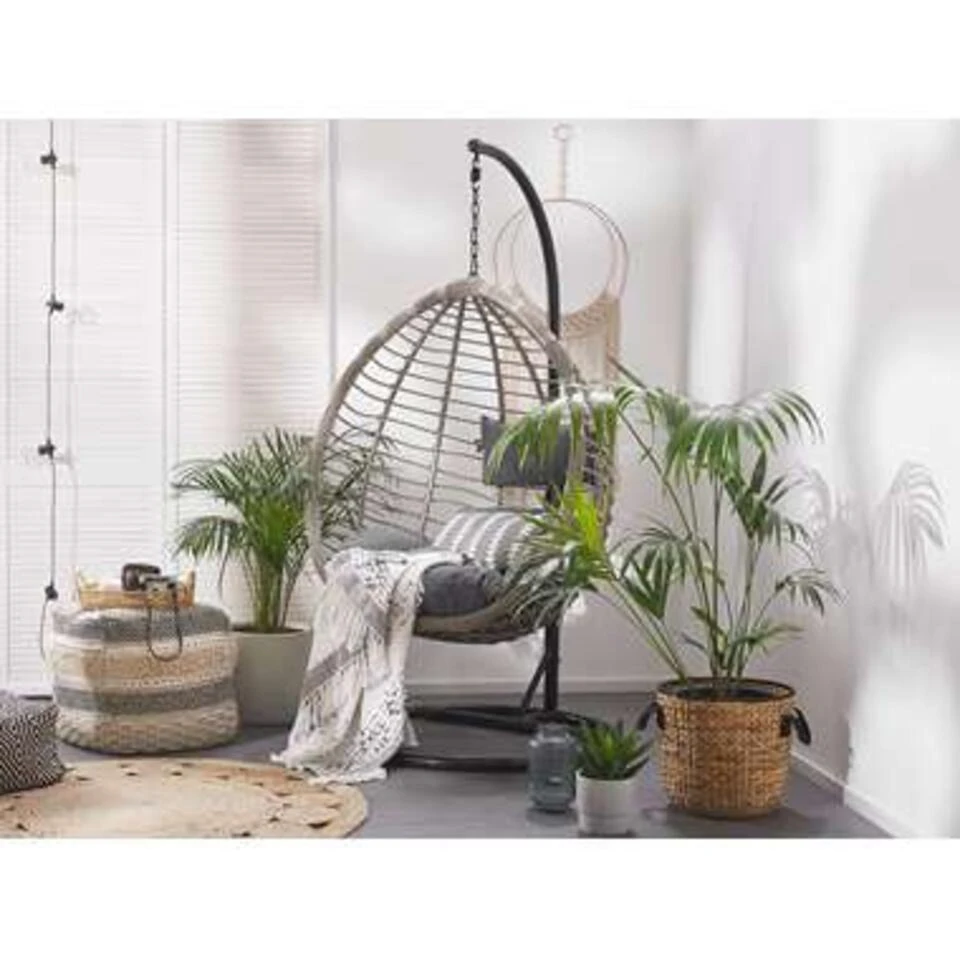 Beliani Hangstoel TOLLO - Grijs Pe Rotan 4 Beliani Hangstoel TOLLO - Grijs Pe Rotan - Afbeelding 2