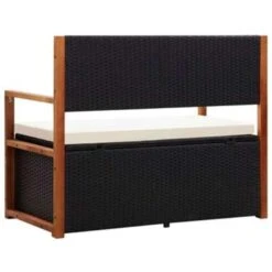 VidaXL Opbergbankje 115 Cm Poly Rattan En Massief Acaciahout Zwart -Huishoudelijke Goederen Winkel cb5575a7d21843b9bbe57be4bf5ff74a