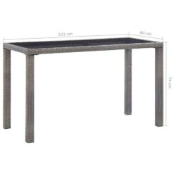 VidaXL Tuintafel 123x60x74 Cm Poly Rattan Antraciet -Huishoudelijke Goederen Winkel ccd0b1ffd89d48aea677ec75e1b716b3
