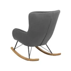 Beliani Schommelstoel ELLAN - Grijs Fluweel -Huishoudelijke Goederen Winkel e07b31a65adf4d83a55cacac2584e01f