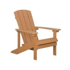 Beliani Tuinstoel ADIRONDACK - Lichte Houtkleur Kunsthout -Huishoudelijke Goederen Winkel e2b4ce46568445038e6dd4ae98c3cac4