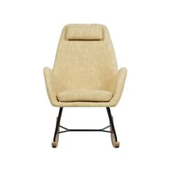 Beliani Schommelstoel ARRIE - Geel Polyester -Huishoudelijke Goederen Winkel e74ed666beaf475a822ba7d4744b25e3