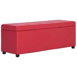 VidaXL Bankje Met Opbergvak 116 Cm Kunstleer Rood -Huishoudelijke Goederen Winkel eddb841b52194a9790b141ed75f0b0f1