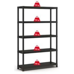 Keter Plus Stellingrek 120/5 - 5 Planken - 120x40x187 Cm - Zwart 7 Keter Plus Stellingrek 120/5 - 5 Planken - 120x40x187 Cm - Zwart -Huishoudelijke Goederen Winkel eec10a44ce5c42499ad6f027cffc6cab