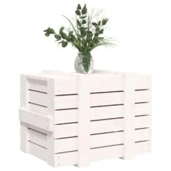 VidaXL Opbergbox 58x40,5x42 Cm Massief Grenenhout Wit -Huishoudelijke Goederen Winkel fb9ec7700e7c41cb83e914855fd20e77