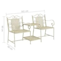 VidaXL Tuinbank 2-zits 161 Cm Staal Wit 9 VidaXL Tuinbank 2-zits 161 Cm Staal Wit -Huishoudelijke Goederen Winkel fc43b3a0e8da4a69bea931ae59777a30